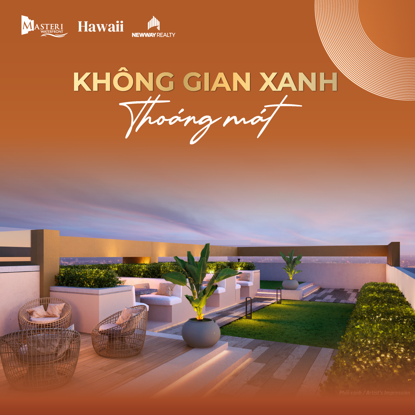 Không gian xanh mướt như tranh vẽ tại H2 Masteri Waterfront Ocean Park 1